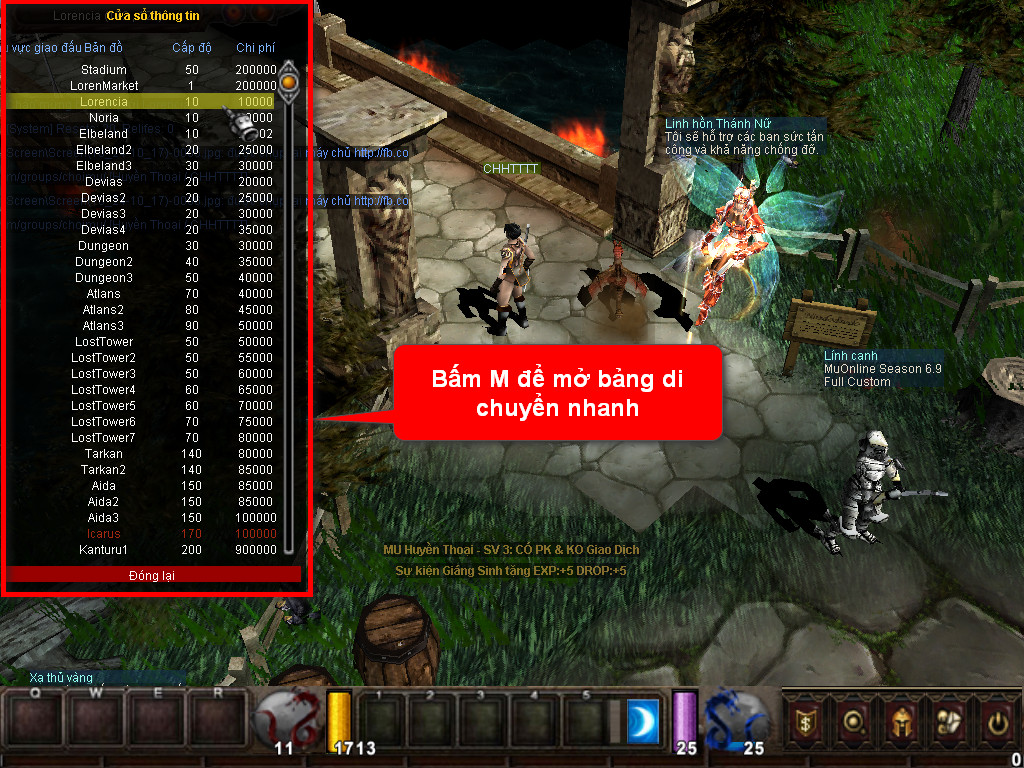 Chức năng chính của Game MU Nét Việt